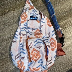 Kavu Autumn Ikat Rope Bag Blue Orange Brown